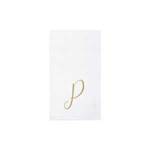 Papersoft Napkins Monogram Guest Towels Pack of 20 - P Silver