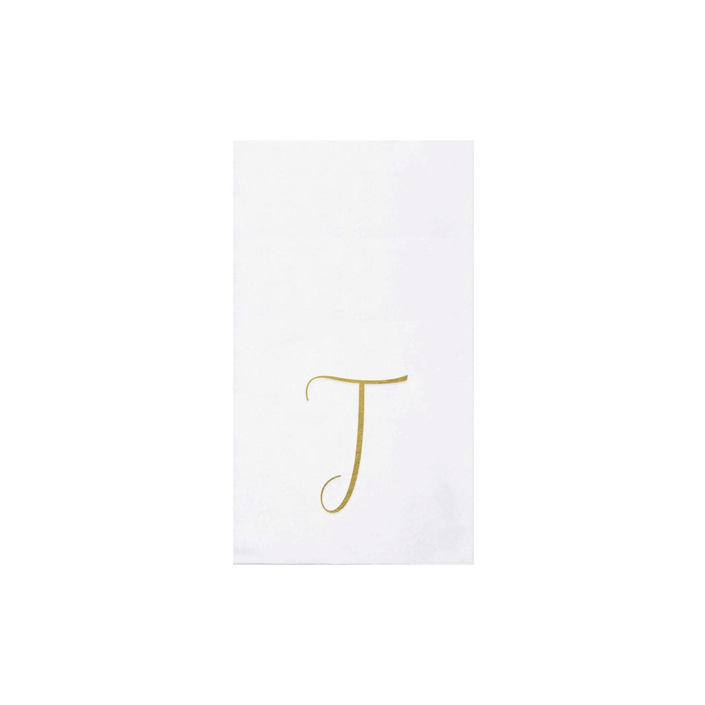 Papersoft Napkins Monogram Guest Towels Pack of 20 - T Silver