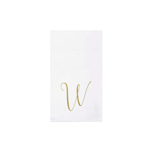 Papersoft Napkins Monogram Guest Towels Pack of 20 - W Silver