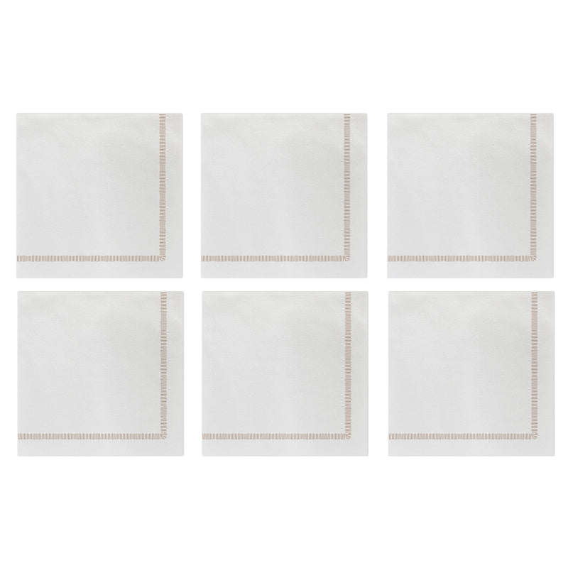 Papersoft Napkins Fringe Linen Cocktail Napkins (Pack of 20) - Set of 6