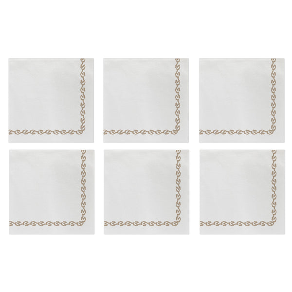 Papersoft Napkins Florentine Linen Cocktail Napkins (Pack of 20) - Set of 6