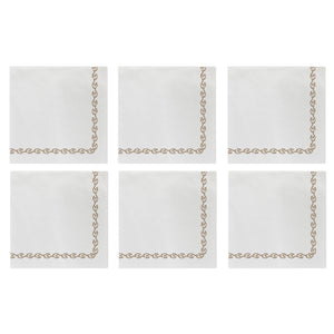 Papersoft Napkins Florentine Linen Cocktail Napkins (Pack of 20) - Set of 6