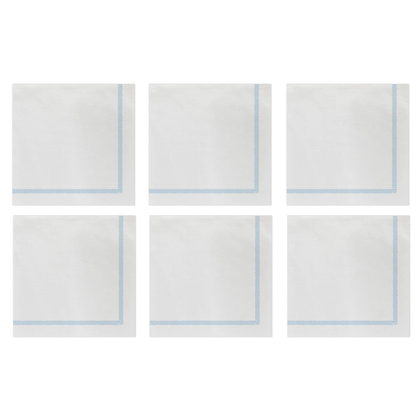 Papersoft Napkins Florentine Light Blue Cocktail Napkins (Pack of 20) - Set of 6