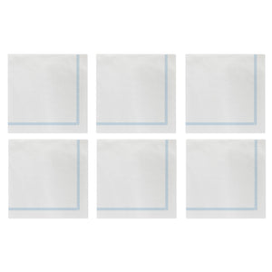 Papersoft Napkins Fringe Light Blue Cocktail Napkins (Pack of 20) - Set of 6