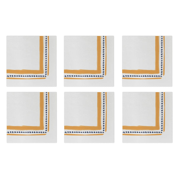 Papersoft Napkins Campagna Orange Cocktail Napkins (Pack of 20) - Set of 6