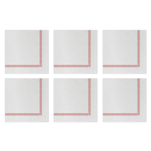 Papersoft Napkins Fringe Red Cocktail Napkins (Pack of 20) - Set of 6