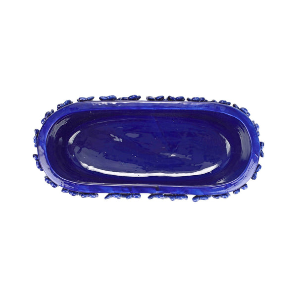 Rustic Garden Cobalt Flower Oval Planter