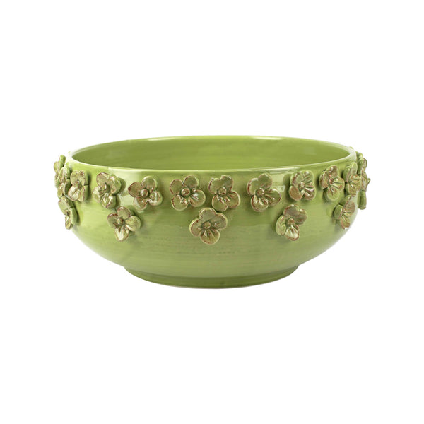 Rustic Garden Pistachio Flower Round Cachepot