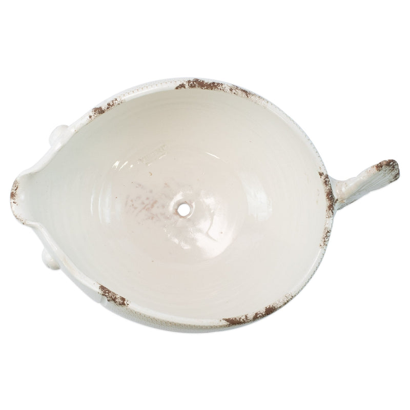 Rustic Garden White Fish Cachepot by VIETRI