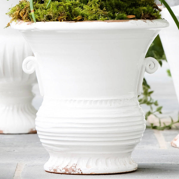 Rustic Garden White Medium Flair Planter