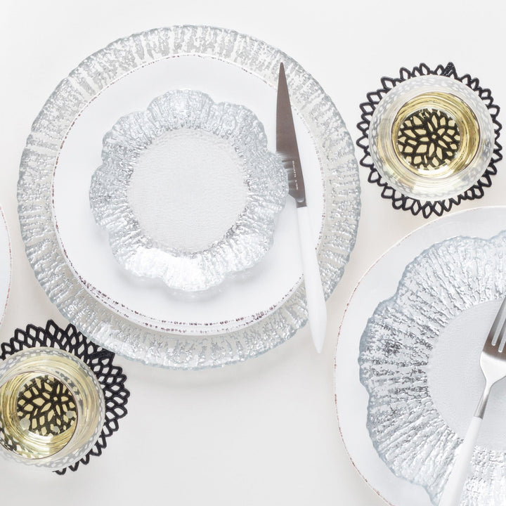 Rufolo Glass Platinum Dinner Plate