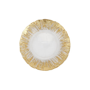 Rufolo Glass Gold Brushstroke Salad Plate