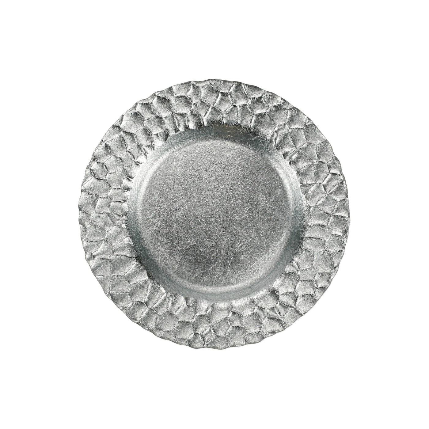 Rufolo Glass Platinum Honeycomb Salad Plate