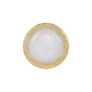 Rufolo Glass Gold Brushstroke Canape Plate