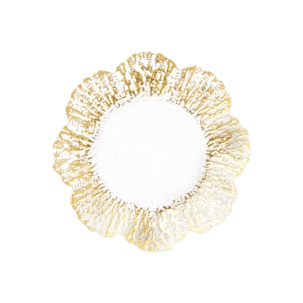 Rufolo Glass Gold Canape Plate by VIETRI