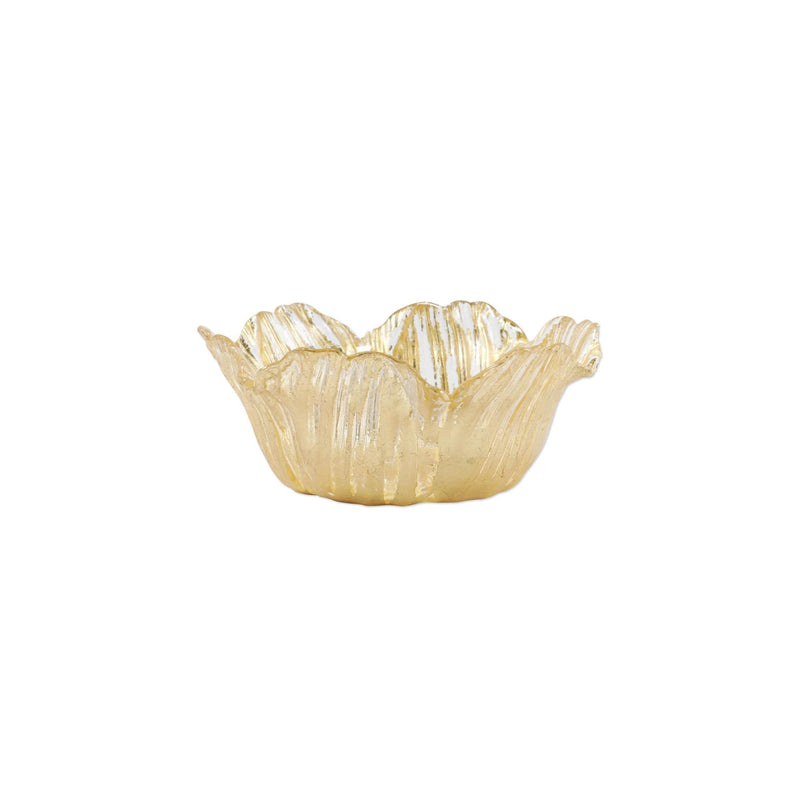 Rufolo Glass Gold Flower Small Bowl by VIETRI