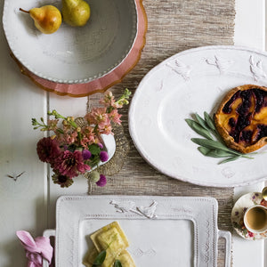 Bellezza Stone White Handled Rectangular Platter