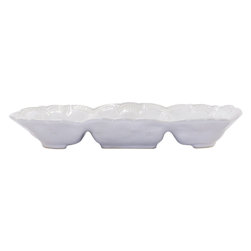 Incanto Stone White Lace Medium Three-Part Server by VIETRI