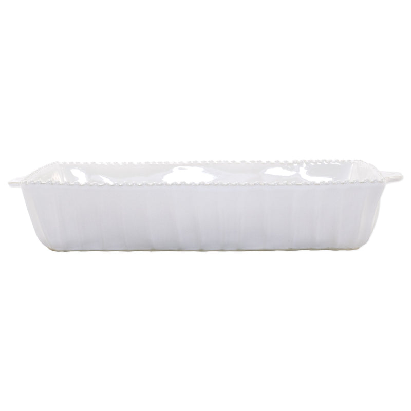 Incanto Stone White Stripe Rectangular Baking Dish by VIETRI