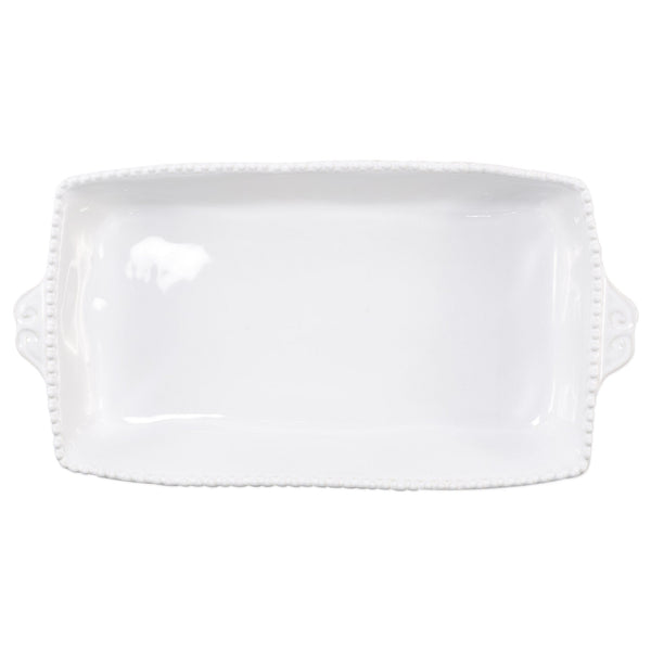 Incanto Stone White Stripe Rectangular Baking Dish by VIETRI