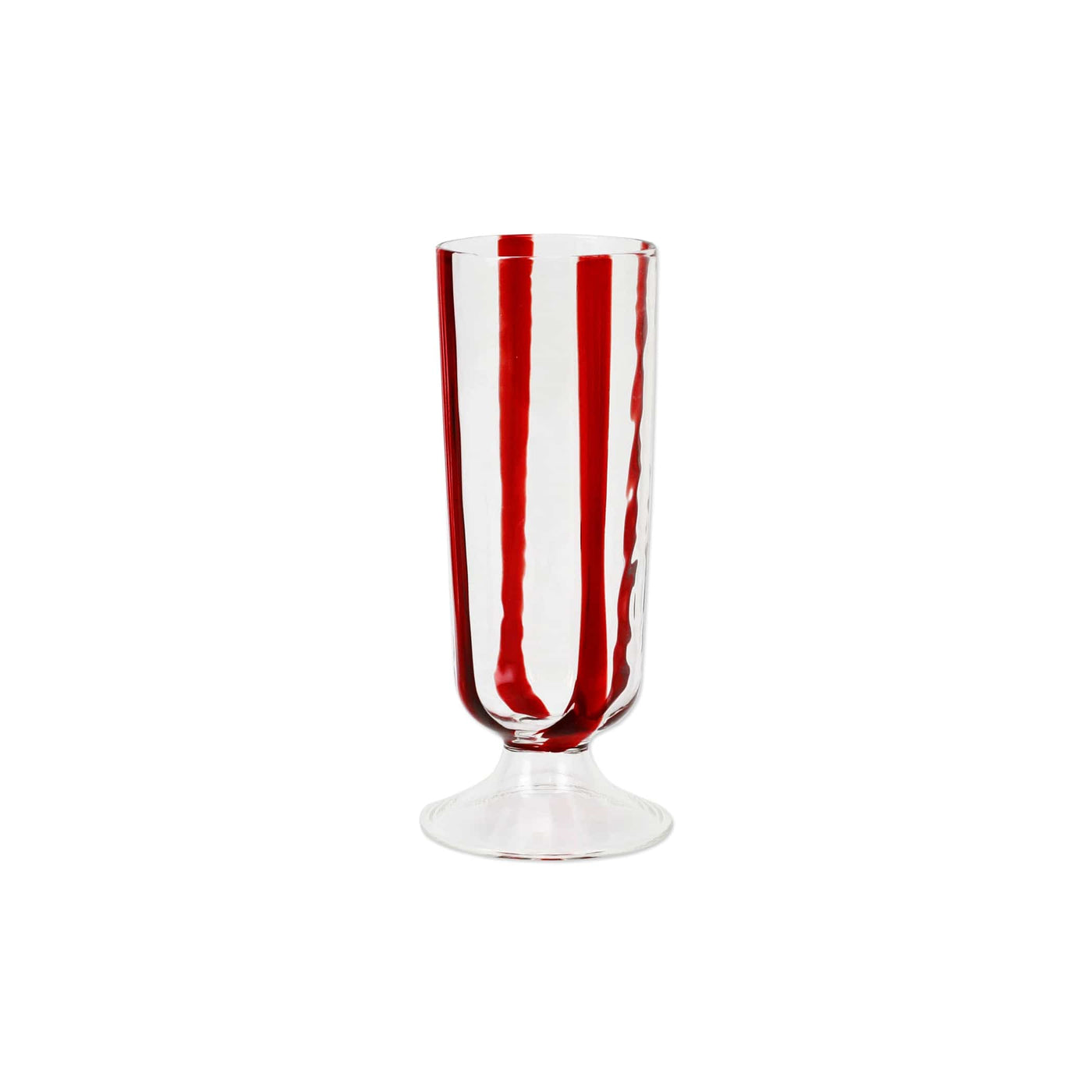 Stripe Red Champagne Glass