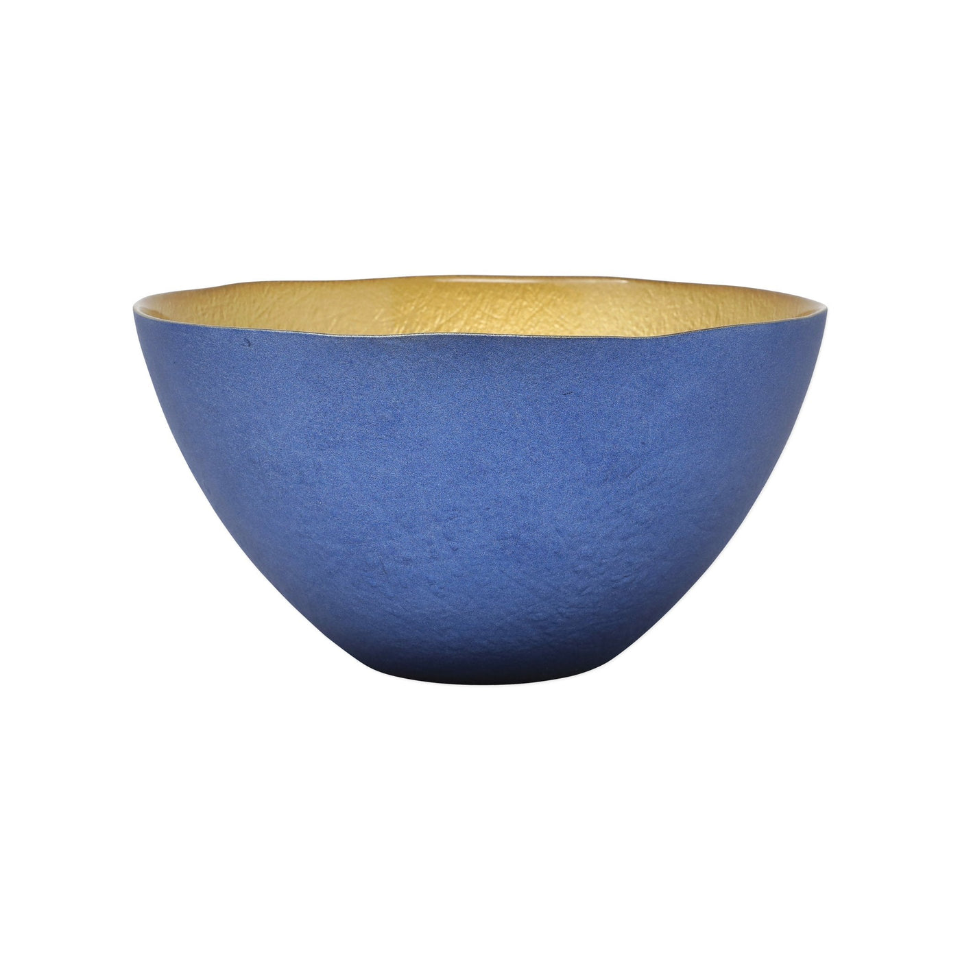 Two-Tone Glass Blue & Gold Small Deep Bowl by VIETRI