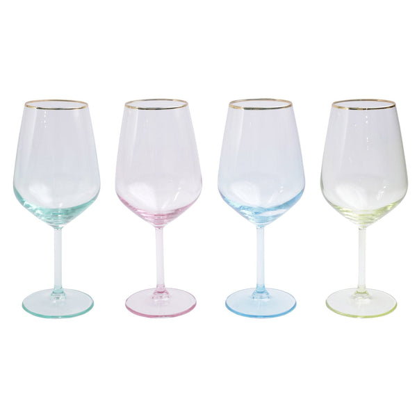 Rainbow Assorted Wine Glasses - Set of 4