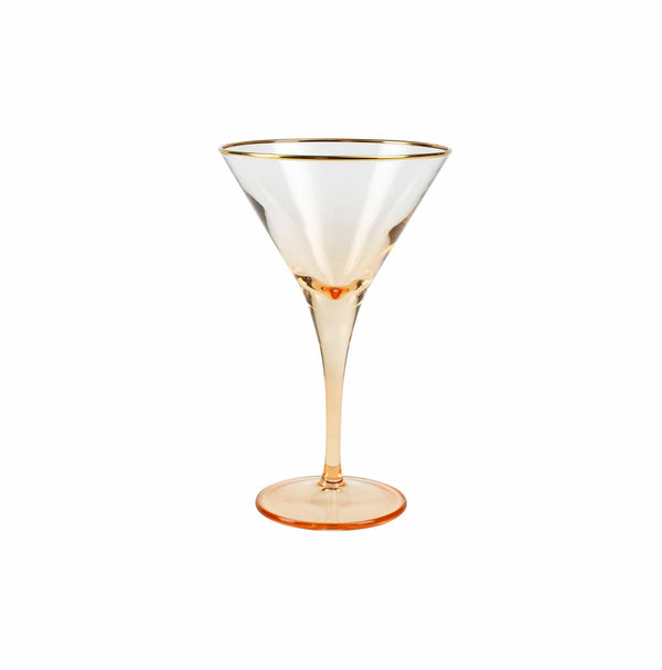 Rainbow Amber Martini Glass