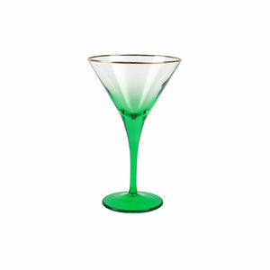 Rainbow Emerald Martini Glass