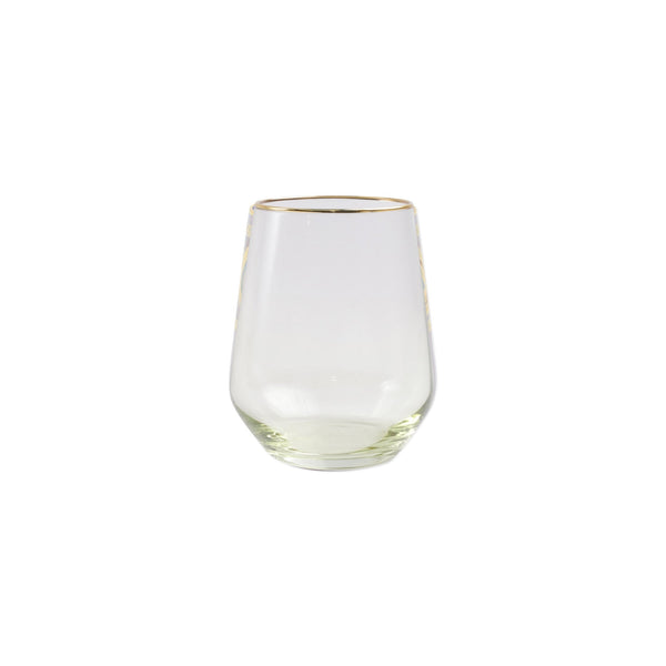 Rainbow Yellow Stemless Wine Glass by VIETRI