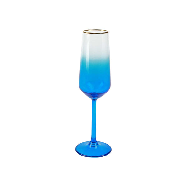 Rainbow Sapphire Champagne Flute