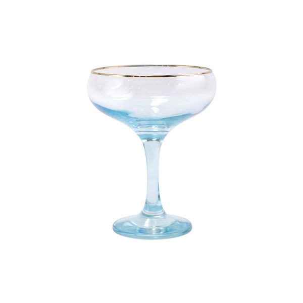 Rainbow Turquoise Coupe Champagne Glass by VIETRI