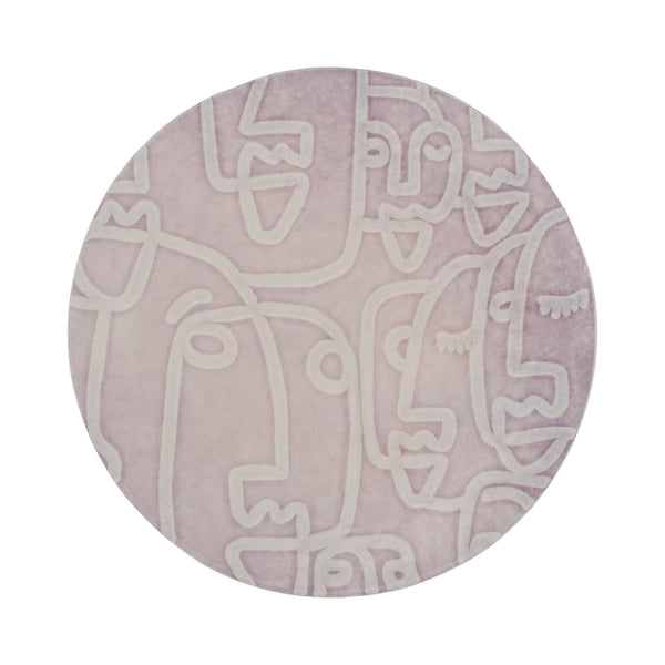 Moda Lilac Faces Round Platter