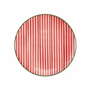 Mistletoe Stripe Salad Plate by VIETRI