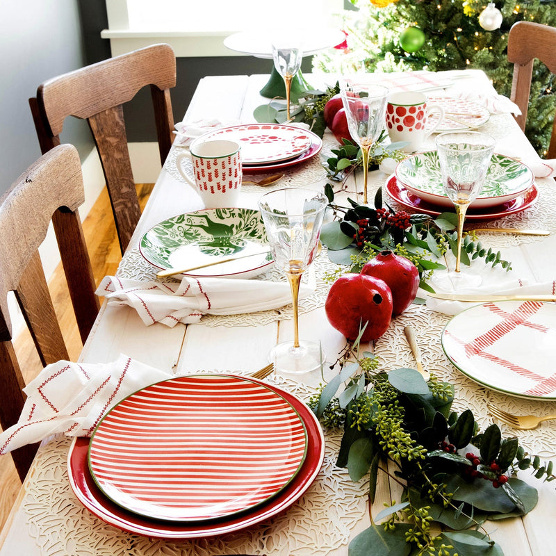 Mistletoe Stripe Salad Plate