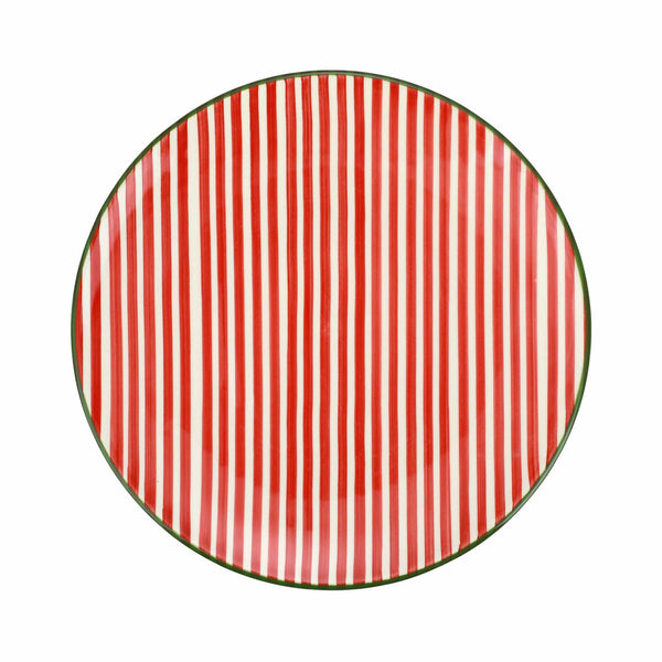 Mistletoe Stripe Dinner Plate