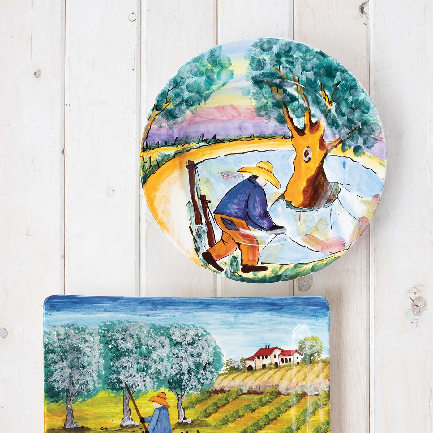 Wall Plates Olive Harvest Round Platter