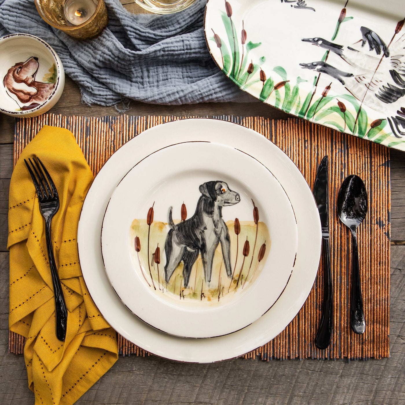 Wildlife Black Hunting Dog Salad Plate