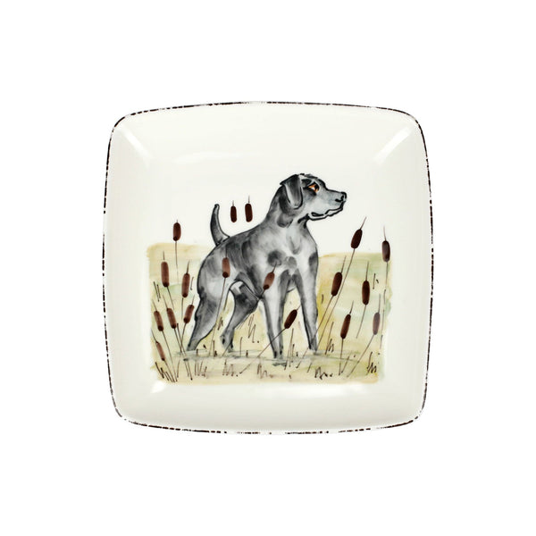 Wildlife Black Hunting Dog Square Platter