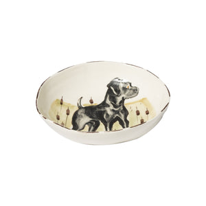 Wildlife Black Hunting Dog Pasta Bowl by VIETRI