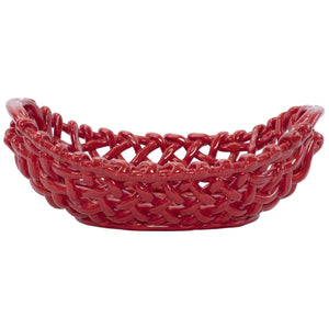 Woven Baskets Red Large Basket by VIETRI