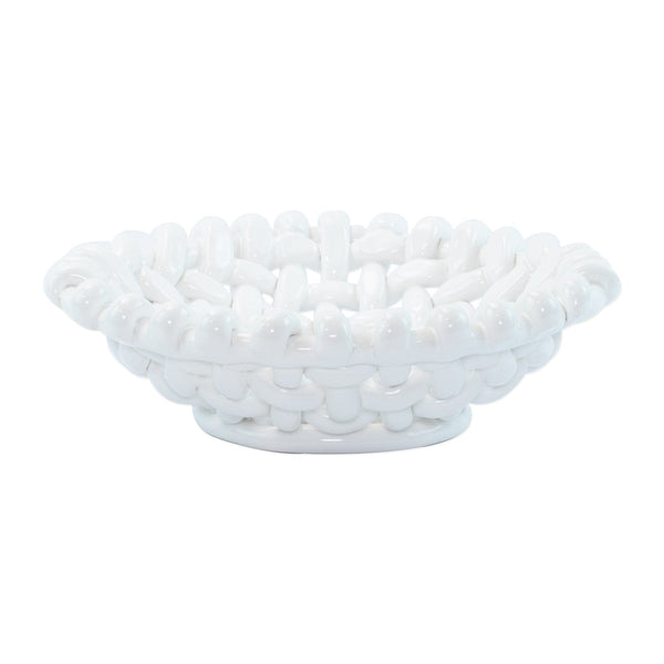 Woven Baskets White Small Basket by VIETRI