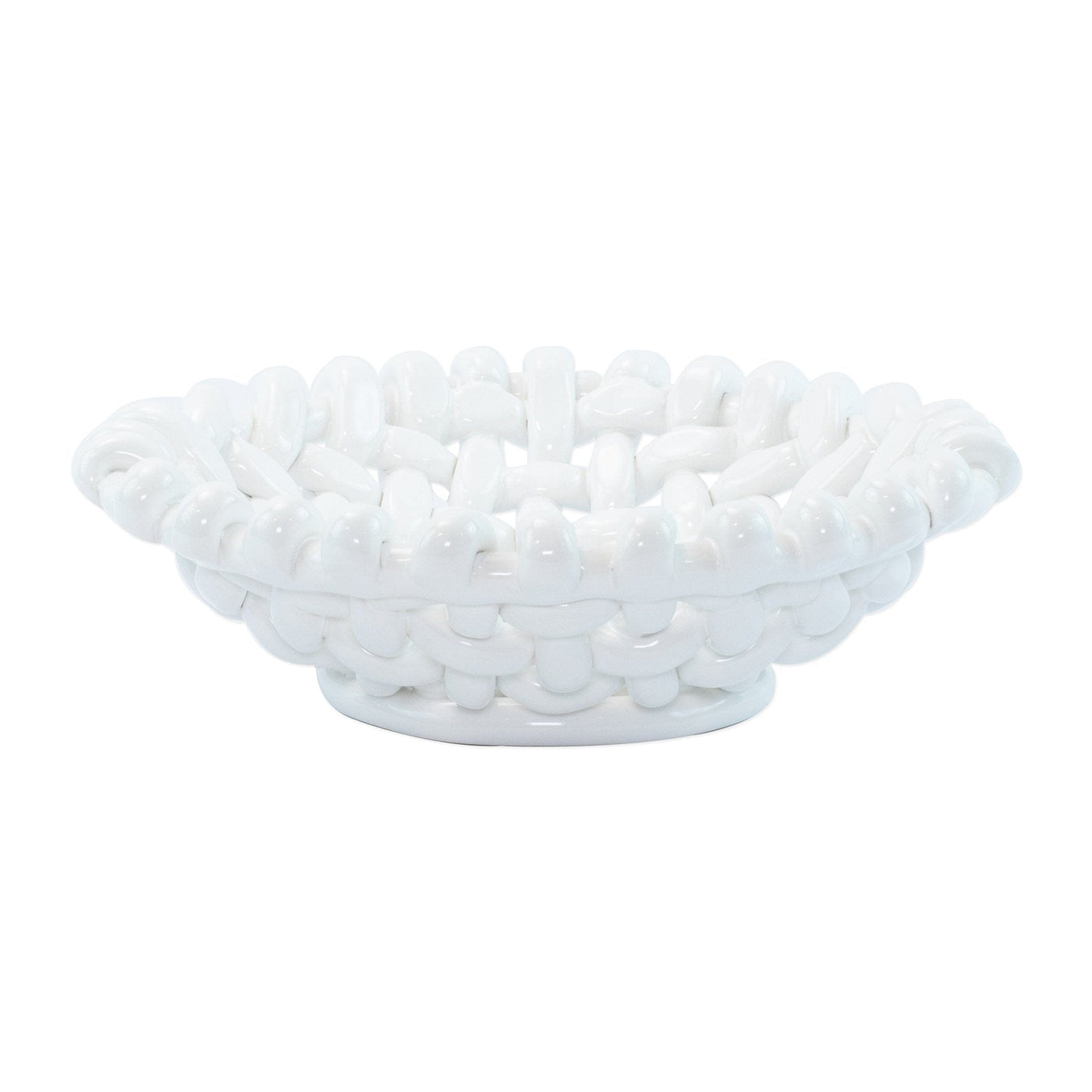 Woven Baskets White Small Basket by VIETRI