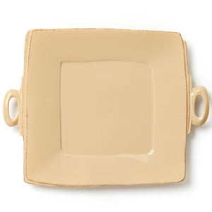 Lastra Cappuccino Handled Square Platter